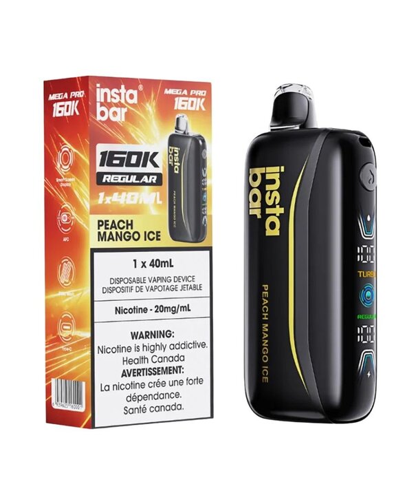 Instabar Peach Mango Ice Insta Bar Mega Pro 160k Rechargeable Disposable