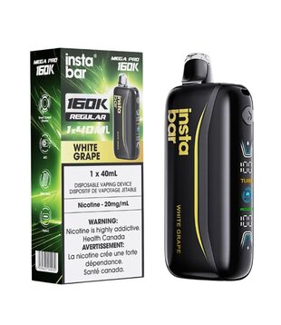 White Grape Insta Bar Mega Pro 160k Rechargeable Disposable