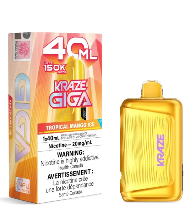 Kraze Tropical Mango Ice Kraze Giga 150k Rechargeable Disposable