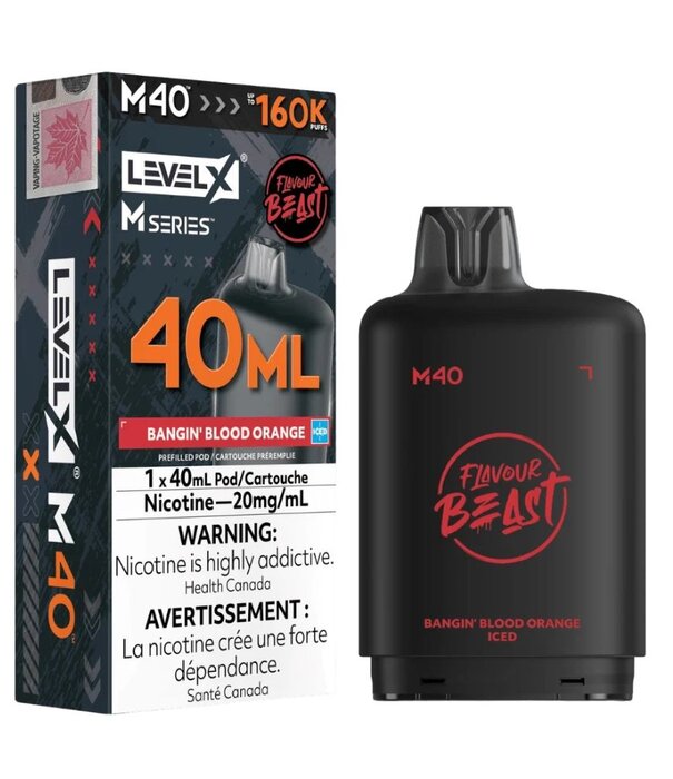 level X Bangin Blood Orange Ice Flavour Beast Level X M-Series 160k Disposable Vape Pod