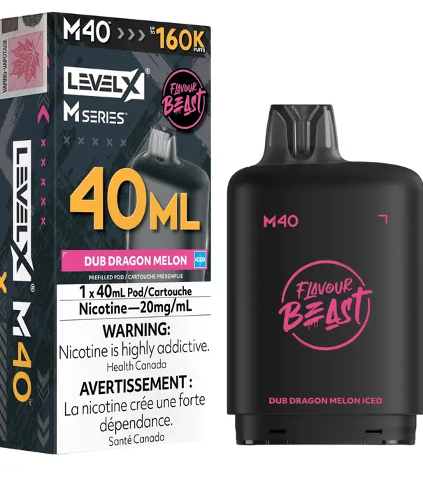 level X Dub Dragon Melon Ice Flavour Beast Level X M-Series 160k Disposable Vape Pod
