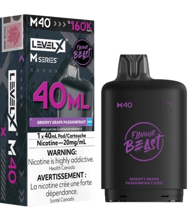 level X Groovy Grape Passionfruit Ice Flavour Beast Level X M-Series 160k Disposable Vape Pod