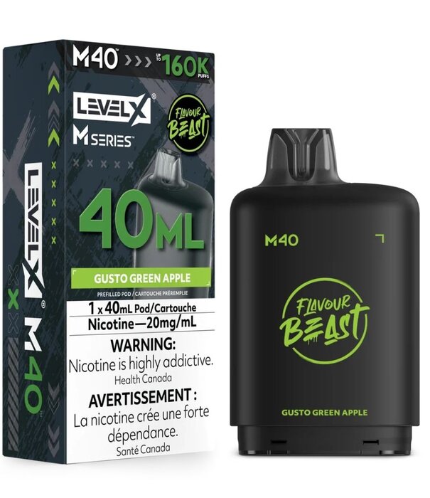 level X Gusto Green Apple Flavour Beast Level X  M-Series 160k Disposable Vape Pod