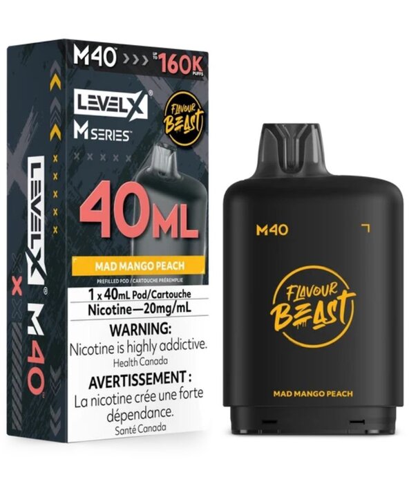 level X Mad Mango Peach Flavour Beast Level X M-Series 160k Disposable Vape Pod