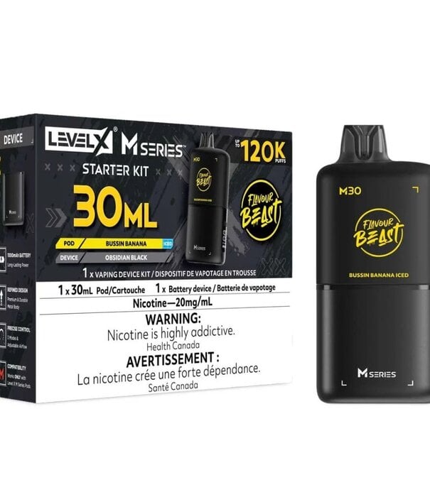 level X Bussin Banana Ice Flavour Beast Level X M-Series 120k Starter Kit