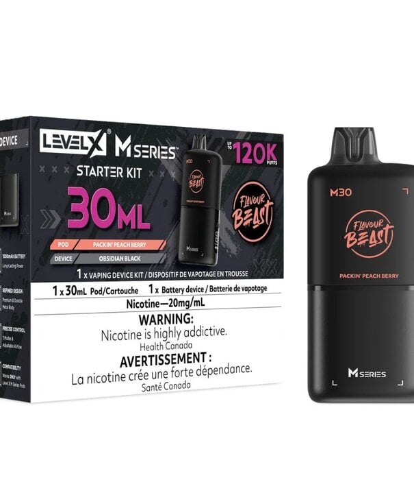 level X Packin Peach Berry Flavour Beast Level X M-Series 120k Starter Kit