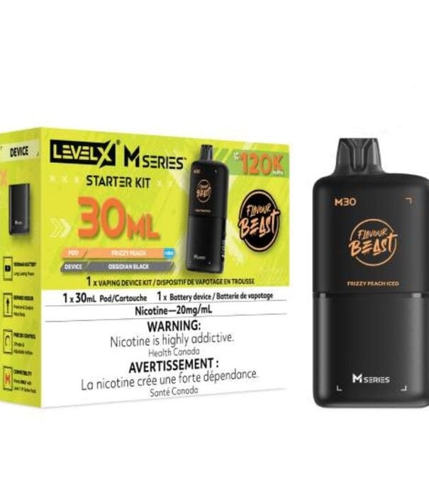 level X Frizzy Peach Ice Flavour Beast Level X M-Series 120k Starter Kit