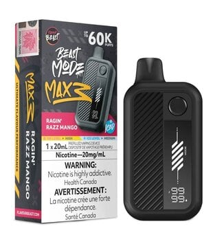 Ragin Razz Mango Ice Flavour Beast Beast Mode Max 3 60k Rechargeable Disposable