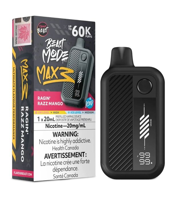 Flavour Beast Ragin Razz Mango Ice Flavour Beast Beast Mode Max 3 60k Rechargeable Disposable