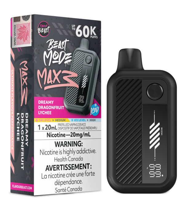 Flavour Beast Dreamy Dragonfruit Lychee Ice Flavour Beast Beast Mode Max 3 60k Rechargeable Disposable