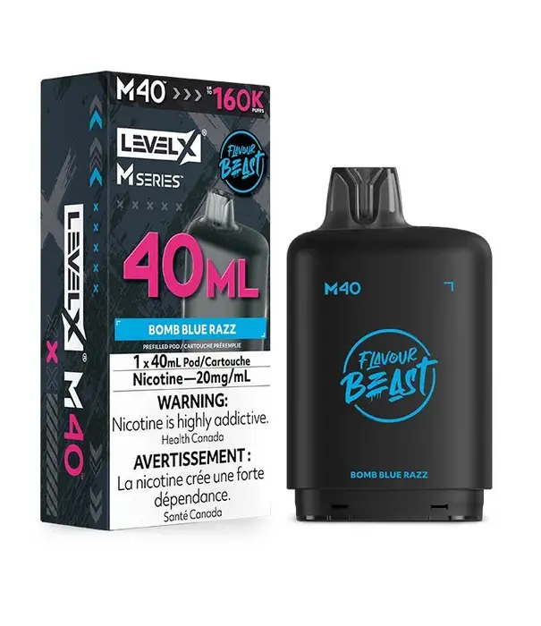 level X Bomb Blue Razz Flavour Beast Level X M-Series 160k Disposable Vape Pod