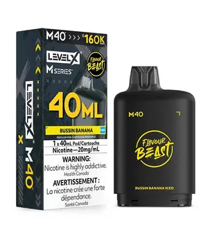 Bussin Banana Ice Flavour Beast Level X M-Series 160k Disposable Vape Pod