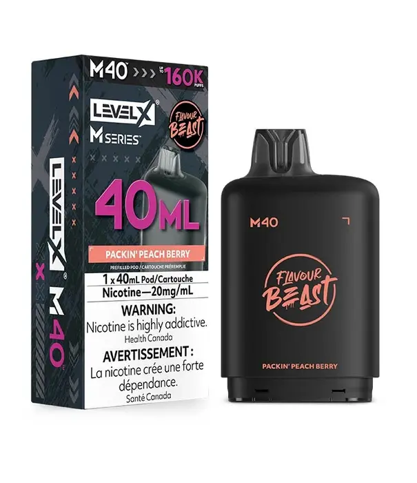 level X Packin Peach Berry Flavour Beast Level X M-Series 160k Disposable Vape Pod