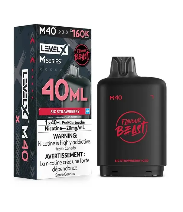 level X Sic Strawberry Ice Flavour Beast Level X M-Series 160k Disposable Vape Pod