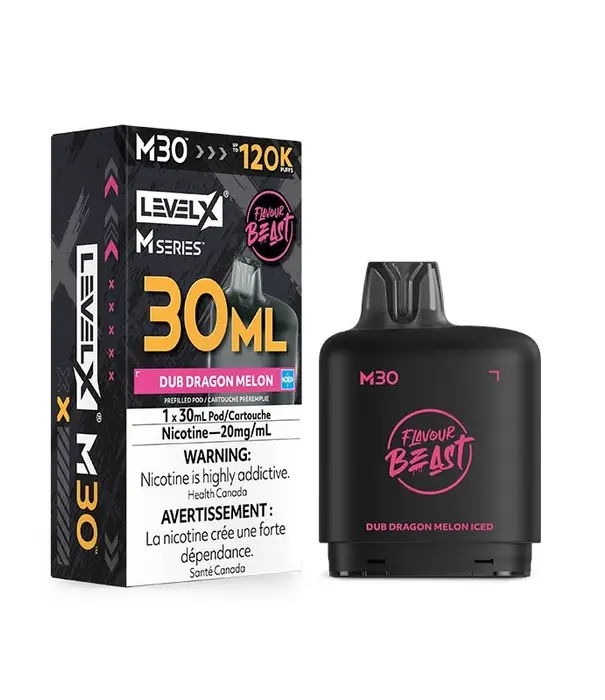 level X Dub Dragon Melon Ice Flavour Beast Level X M-Series 120k Disposable Vape Pod