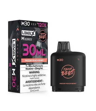 Packin Peach Berry Flavour Beast Level X M-Series 120k Disposable Vape Pod