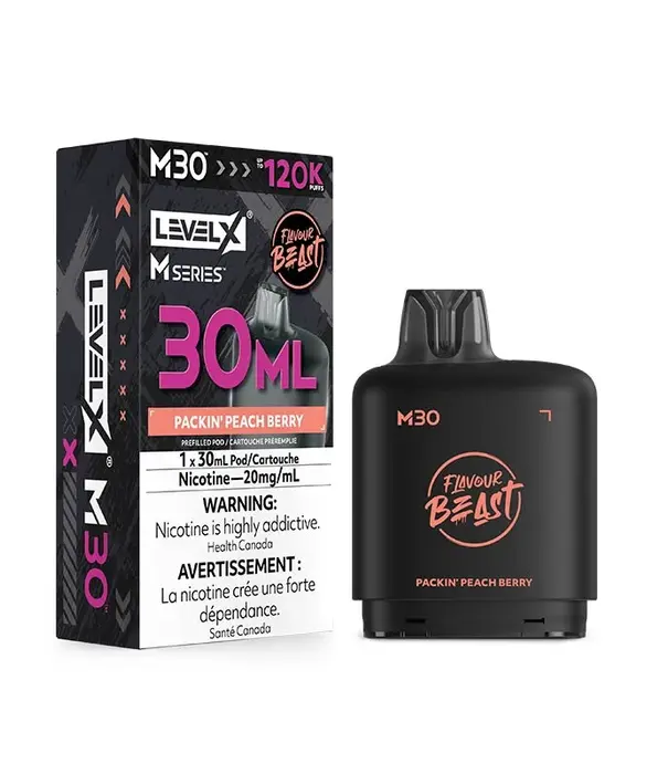 level X Packin Peach Berry Flavour Beast Level X M-Series 120k Disposable Vape Pod
