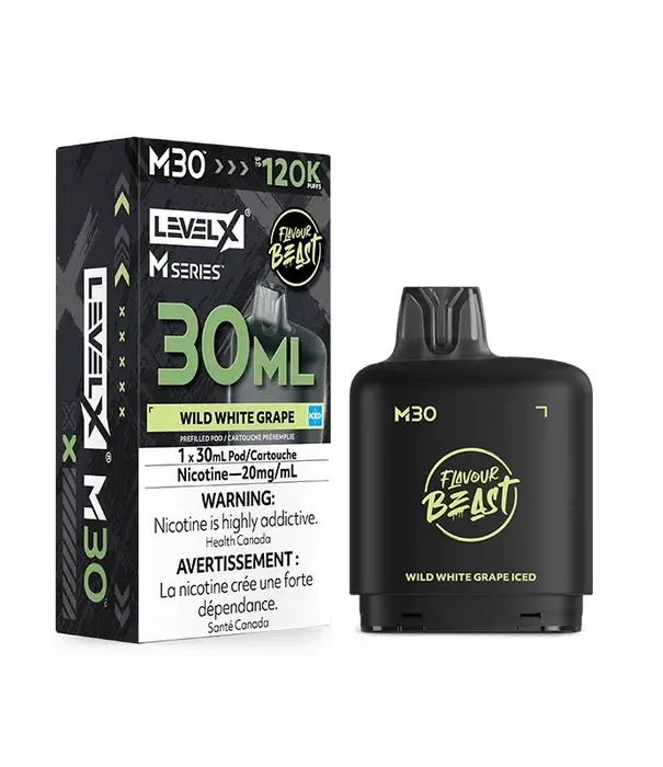 level X Wild a white Grape Ice Flavour Beast Level X M-Series 120k Disposable Vape Pod