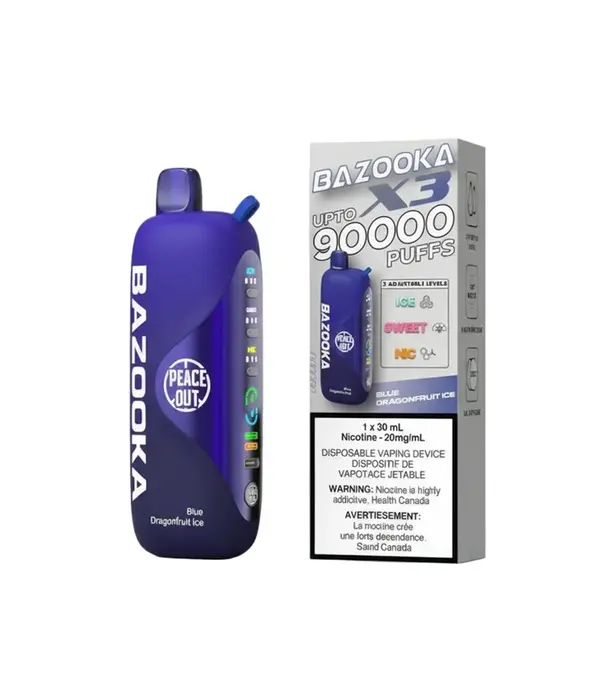 Bazooka Blue Dragonfruit Ice Bazooka X3 90k Rechargeable Disposable