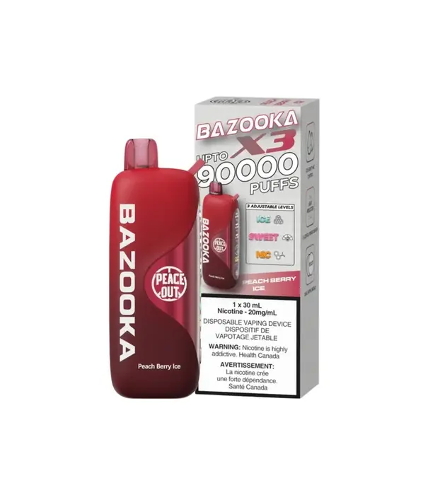 Bazooka Peach Berry Ice Bazooka X3 90k Rechargeable Disposable