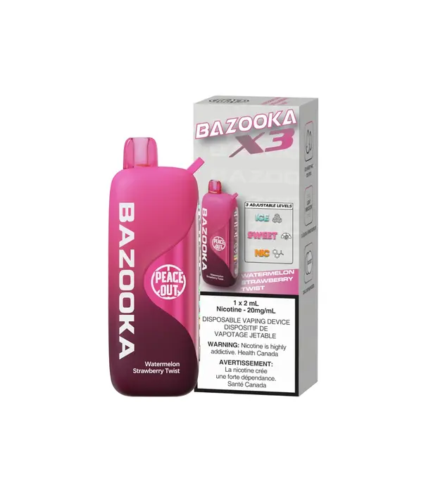 Bazooka Watermelon Strawberry Twist Bazooka X3 90k Rechargeable Disposable