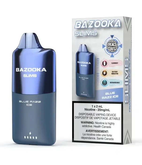 Bazooka Blue Razz Ice Bazooka Slim 2ml Rechargeable Disposable