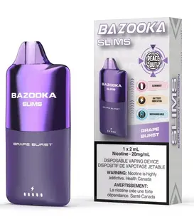 Grape Burst Bazooka Slim 2ml Rechargeable Disposable