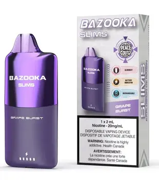 Grape Burst Bazooka Slim 2ml Rechargeable Disposable