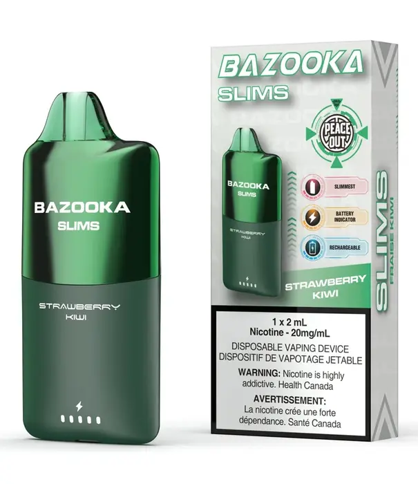 Bazooka Strawberry Kiwi Bazooka Slim 2ml Rechargeable Disposable
