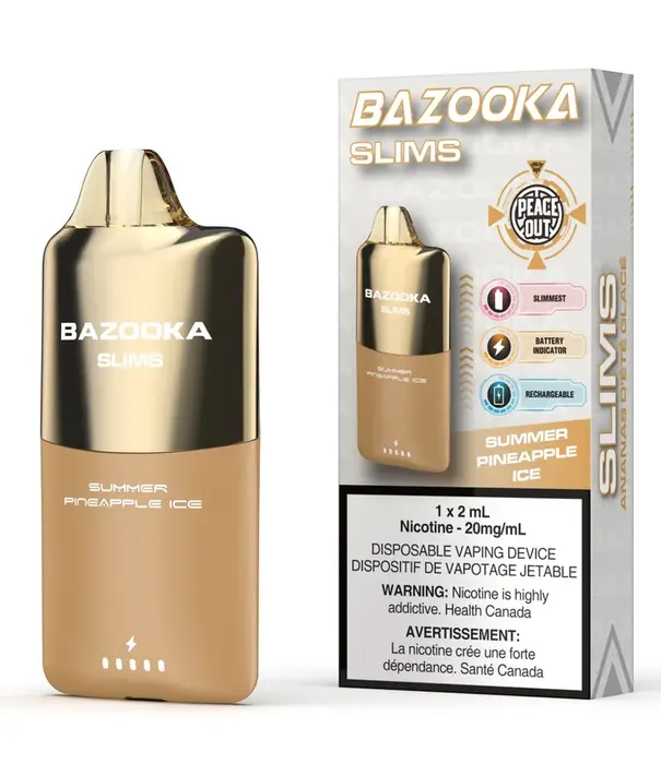 Bazooka Summer Pineapple Ice Bazooka Slim 2ml Rechargeable Disposable