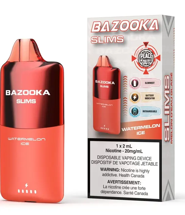 Bazooka Watermelon Ice Bazooka Slim 2ml Rechargeable Disposable