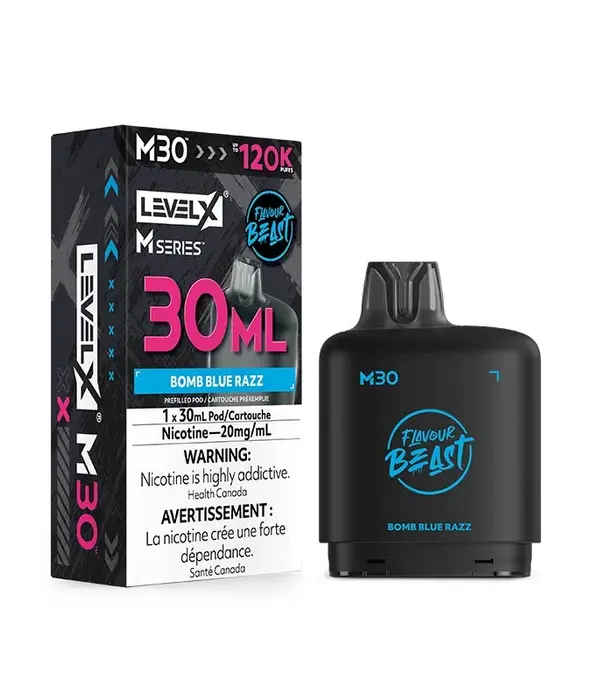 level X Bomb Blue Razz Flavour Beast Level X M-Series 120k Disposable Vape Pod