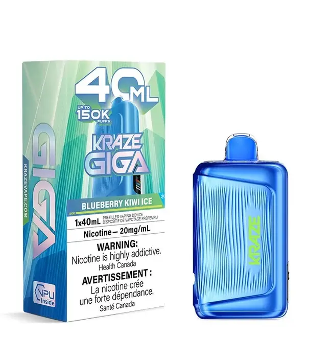Kraze Blueberry Kiwi Ice Kraze Giga 150k Rechargeable Disposable