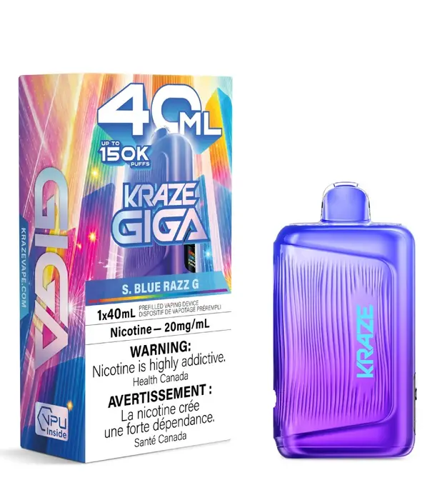 Kraze S. Blue Razz G Kraze Giga 150k Recharegable Disposable
