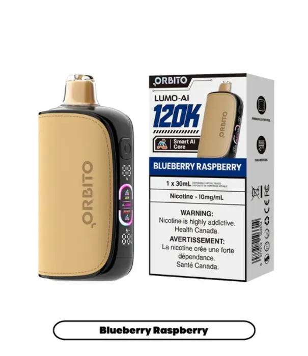 Orbito Blueberry Raspberry Zero Nic Orbito Lumo AI 120k Recharegable Disposable