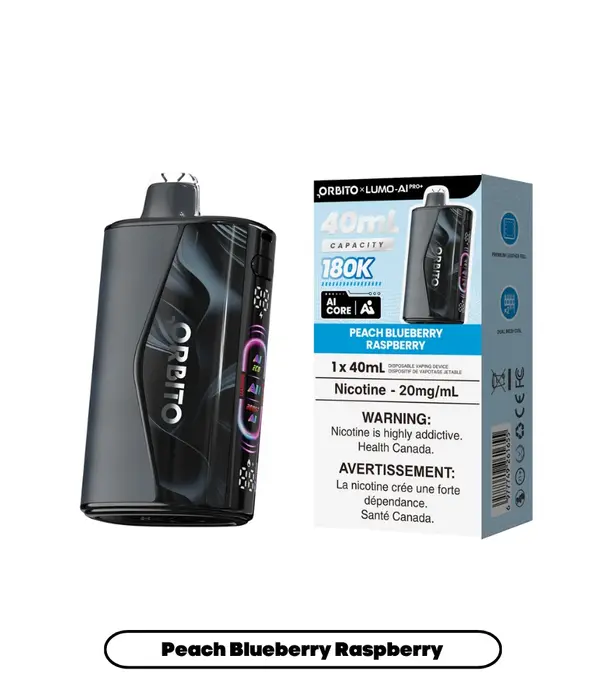 Orbito Peach Blueberry Raspberry Orbito Lumo AI Pro+ 180k Rechargeable Disposable