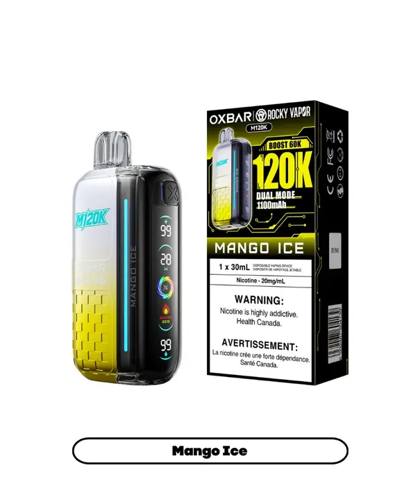 Ox Bar Mango Ice Rocky Vapor OxBar M120K Rechargeable Disposable