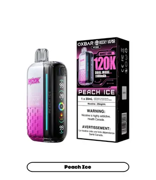 Peach Ice Rocky Vapor OxBar M120K Rechargeable Disposable