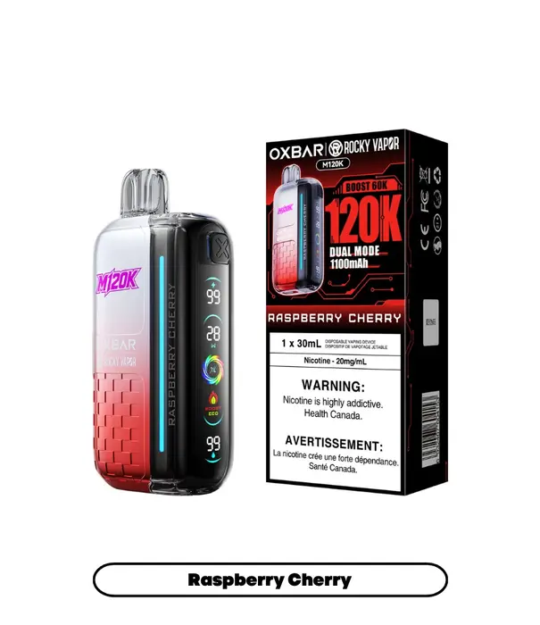 Ox Bar Raspberry Cherry Rocky Vapor OxBar M120K Rechargeable Disposable