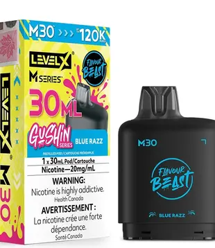 Blue Razz Flavour Beast Gushin Level X M-series 120k Disposable Vape Pod