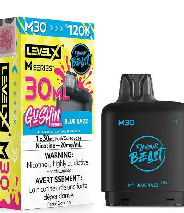 level X Blue Razz Flavour Beast Gushin Level X M-series 120k Disposable Vape Pod
