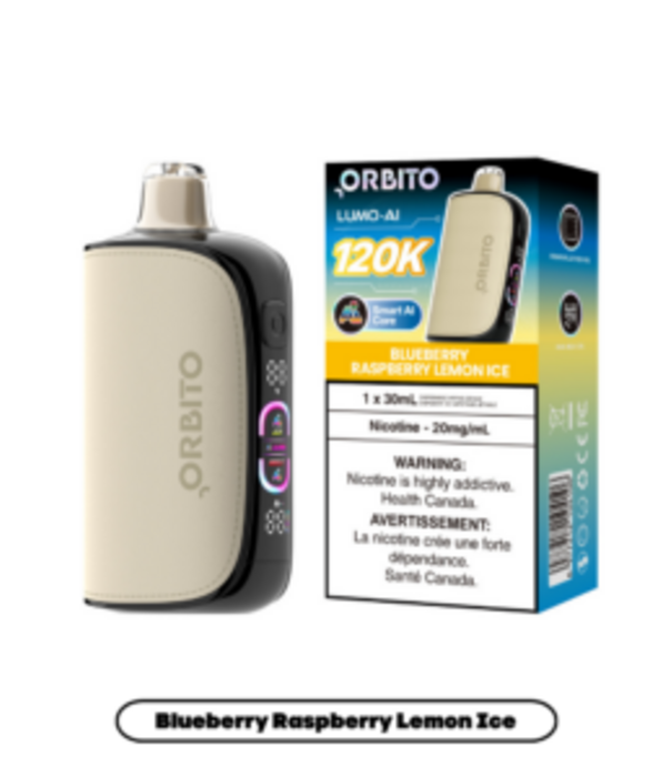 Orbito Blueberry Raspberry Lemon Ice Orbito Lumo AI 120k Rechargeable Disposable