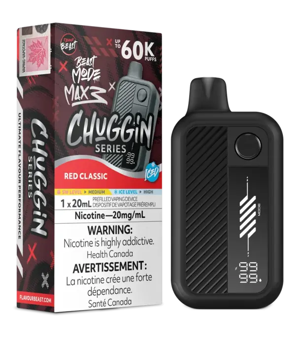 Flavour Beast Red Classic Ice Flavour Beast Beast Mode Max 3 Chuggin 60k Rechargeable Disposable