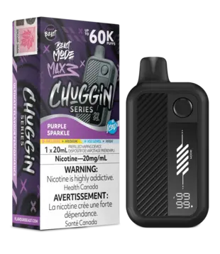Purple Sparkle Ice Flavour Beast Beast Mode Max 3 Chuggin 60k Rechargeable Disposable