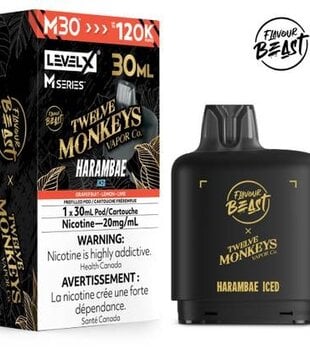 Harambae Ice Flavour Beast Twelve Monkeys Level X M-series 120k Disposable Vape Pod