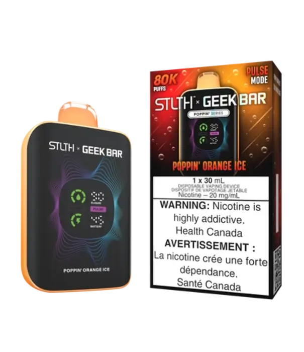 STLTH Poppin Orange Ice STLTH X Geekbar 80k Rechargeable Disposable