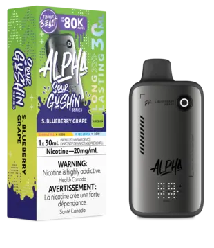 S. Blueberry Grape Flavour Beast Alpha Sour Gushin Series 80k Rechargeable Disposable