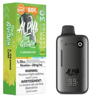 S. Orange Lime Flavour Beast Alpha Sour Gushin Series 80k Rechargeable Disposable