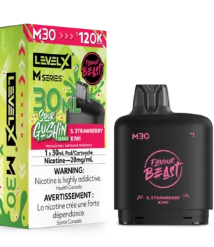 S. Strawberry Kiwi Flavour Beast Sour Gushin Level X M-series 120k Disposable Vape Pod