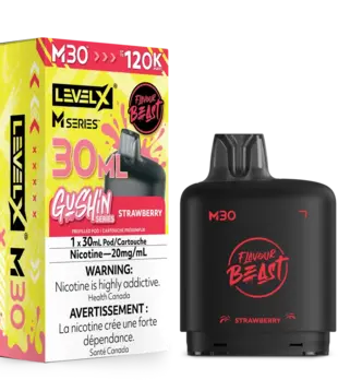 Strawberry Flavour Beast Gushin Level X M-Series 120k Disposable Vape Pod